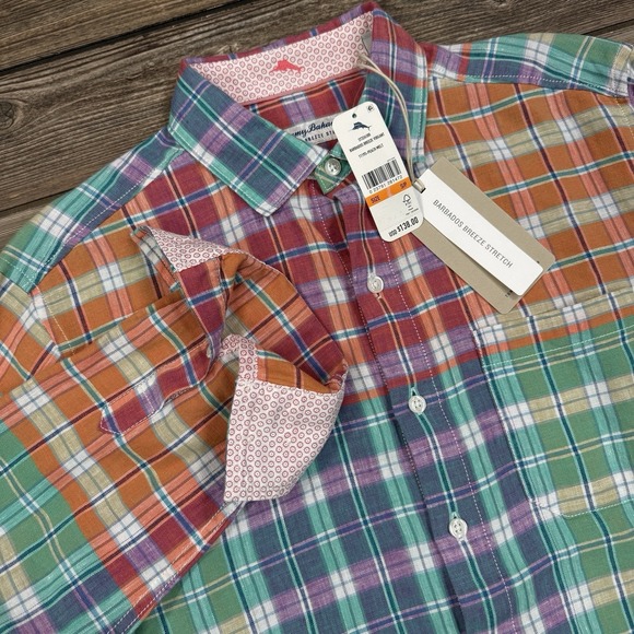 Tommy Bahama Men's Barbados Breeze Vibrant Linen Shirt Peach Melt SMALL NEW $138